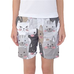 Cute Cats Seamless Pattern Women s Basketball Shorts by Bangk1t