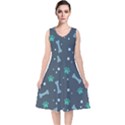 Bons Foot Prints Pattern Background V-Neck Midi Sleeveless Dress  View1