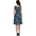 Bons Foot Prints Pattern Background Sleeveless V-Neck Skater Dress with Pockets View4