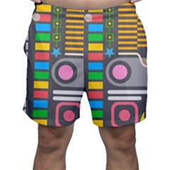 Pattern Geometric Abstract Colorful Arrows Lines Circles Triangles Men s Shorts by Bangk1t