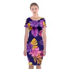 Tropical Pattern Classic Short Sleeve Midi Dress by Bangk1t