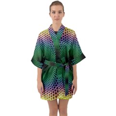 Abstract Patterns Half Sleeve Satin Kimono  by Bangk1t