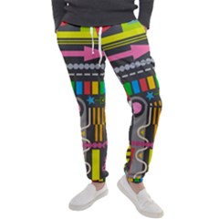 Pattern Geometric Abstract Colorful Arrow Line Circle Triangle Men s Jogger Sweatpants by Bangk1t