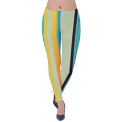 Colorful Rainbow Striped Pattern Stripes Background Velvet Leggings by Bangk1t