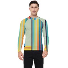 Colorful Rainbow Striped Pattern Stripes Background Men s Long Sleeve Rash Guard by Bangk1t