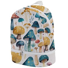 Mushroom Forest Fantasy Flower Nature Zip Bottom Backpack by Bangk1t