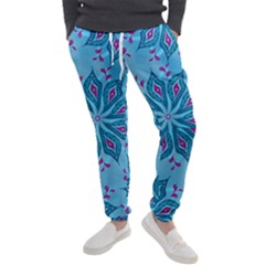 Flower Template Mandala Nature Blue Sketch Drawing Men s Jogger Sweatpants by Bangk1t