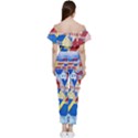 City Houses Cute Drawing Landscape Village Bardot Ruffle jumpsuit View4