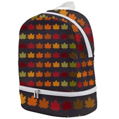 Autumn Fall Leaves Season Background Glitter Art Zip Bottom Backpack by Bangk1t