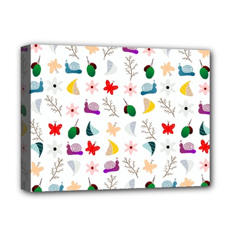 Snail Butterfly Pattern Seamless Deluxe Canvas 16  X 12  (stretched)  by Amaryn4rt