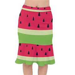 Watermelon Fruit Food Healthy Vitamins Nutrition Short Mermaid Skirt by pakminggu