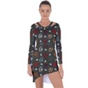 Art Halloween Pattern Creepy Design Digital Papers Asymmetric Cut-Out Shift Dress View1