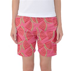 Watermelon Background Watermelon Wallpaper Women s Basketball Shorts by pakminggu