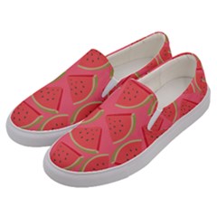 Watermelon Background Watermelon Wallpaper Men s Canvas Slip Ons by pakminggu