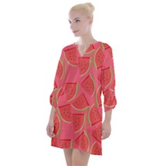 Watermelon Background Watermelon Wallpaper Open Neck Shift Dress by pakminggu