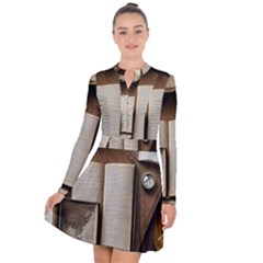 Desk Book Inkwell Pen Long Sleeve Panel Dress by Ravend