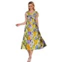 Spring Flowers V-Neck Drawstring Shoulder Sleeveless Maxi Dress View2