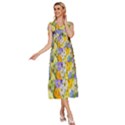 Spring Flowers V-Neck Drawstring Shoulder Sleeveless Maxi Dress View3