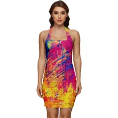 Various Colors Sleeveless Wide Square Neckline Ruched Bodycon Dress by artworkshop