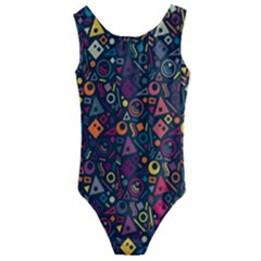 Doodle Pattern Kids  Cut-out Back One Piece Swimsuit by Grandong