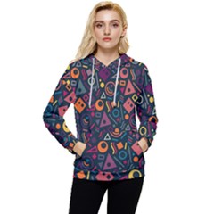 Doodle Pattern Women s Lightweight Drawstring Hoodie by Grandong