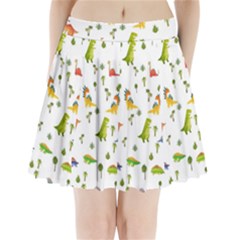 Vector Baby Dino Seamless Pattern Pleated Mini Skirt by Grandong