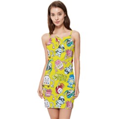 Robot Pattern Summer Tie Front Dress by Grandong