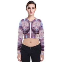 Cosmic Egg Sacred Geometry Art Long Sleeve Zip Up Bomber Jacket by Grandong