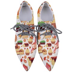 Dessert And Cake For Food Pattern Pointed Oxford Shoes by Grandong