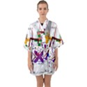 Mathematics Formula Physics School Half Sleeve Satin Kimono  View1