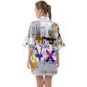 Mathematics Formula Physics School Half Sleeve Satin Kimono  View2