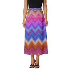 Pattern Chevron Zigzag Background Classic Midi Chiffon Skirt by Grandong