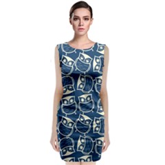 Cute Seamless Owl Background Pattern Sleeveless Velvet Midi Dress by Grandong