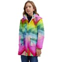 Heart design Kids  Hooded Longline Puffer Jacket View3