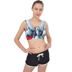 Unicorn Design V-back Sports Bra by Trending