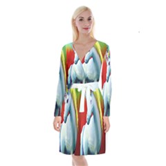 Unicorn Design Long Sleeve Velvet Front Wrap Dress by Trending