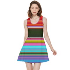 Horizontal Line Colorful Inside Out Reversible Sleeveless Dress by Grandong