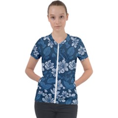 Pattern Flowers Design Nature Short Sleeve Zip Up Jacket by Grandong