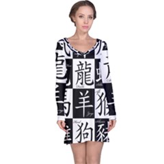 Chinese Zodiac Signs Star Long Sleeve Nightdress by pakminggu