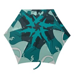 Ocean Turtle Shark Sea Life Sea Mini Folding Umbrellas by pakminggu