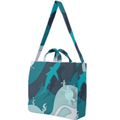 Ocean Turtle Shark Sea Life Sea Square Shoulder Tote Bag by pakminggu