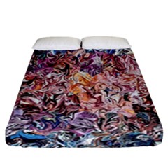 Abstract Waves Fitted Sheet (california King Size) by kaleidomarblingart