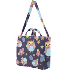 Owl-stars-pattern-background Square Shoulder Tote Bag by pakminggu