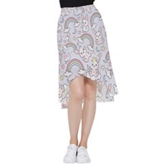 Seamless-pattern-with-cute-rabbit-character Frill Hi Low Chiffon Skirt by pakminggu