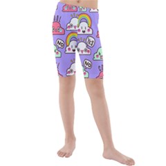 Cloud-seamless-pattern -- Kids  Mid Length Swim Shorts by pakminggu