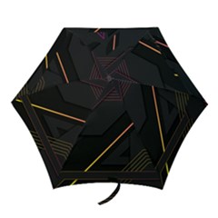 Gradient-geometric-shapes-dark-background Mini Folding Umbrellas by pakminggu