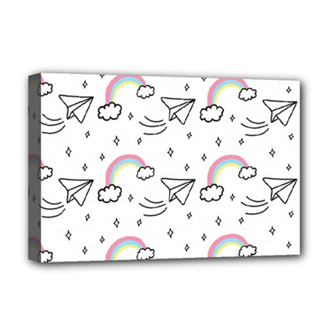 Cute-art-print-pattern Deluxe Canvas 18  X 12  (stretched) by pakminggu