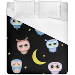 Cute-owl-doodles-with-moon-star-seamless-pattern Duvet Cover (california King Size) by pakminggu