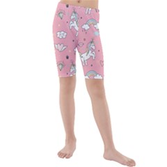 Cute-unicorn-seamless-pattern Kids  Mid Length Swim Shorts by pakminggu