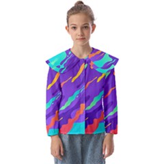 Multicolored-abstract-background Kids  Peter Pan Collar Blouse by pakminggu